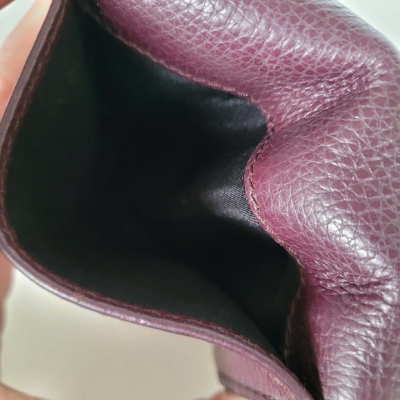 MARC JACOBS Logo Medium Trifold Wallet Compact Solid Purple Leather 3in1 - Picture 9 of 12